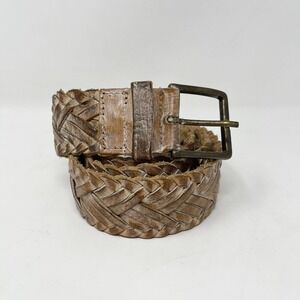 Bed Stu Cobbler Series Proem Braided Leather Belt Tan Rustic Western Boho Casual
